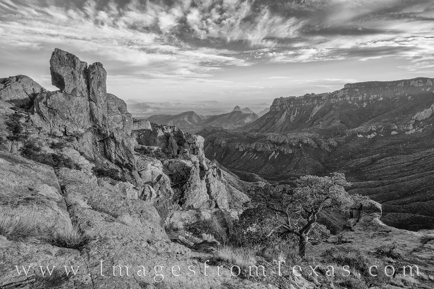 Lost Mine Trail, Big Bend, Black and White 2 This black and white photograph comes from Big Bend National Park. The view is from the top of the Lost Mine Trail in heart of...