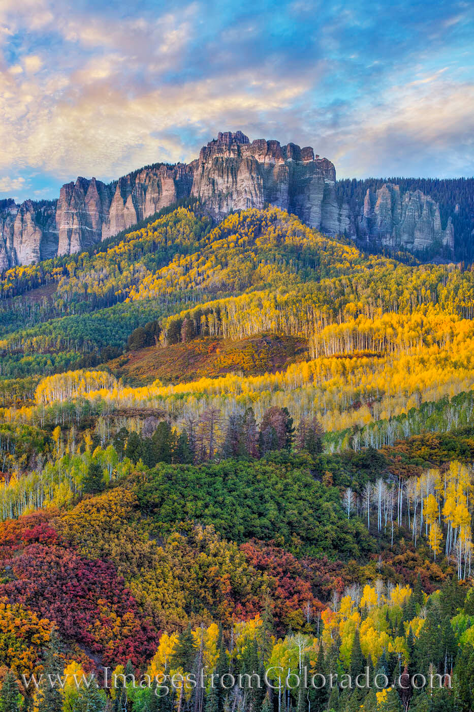 Owl Creek Pass in Autumn 111-2 Between Ridgway and the top of Owl Creek Pass, the views can be incredible in Autumn. Here, the fall colors of aspen and scrub...