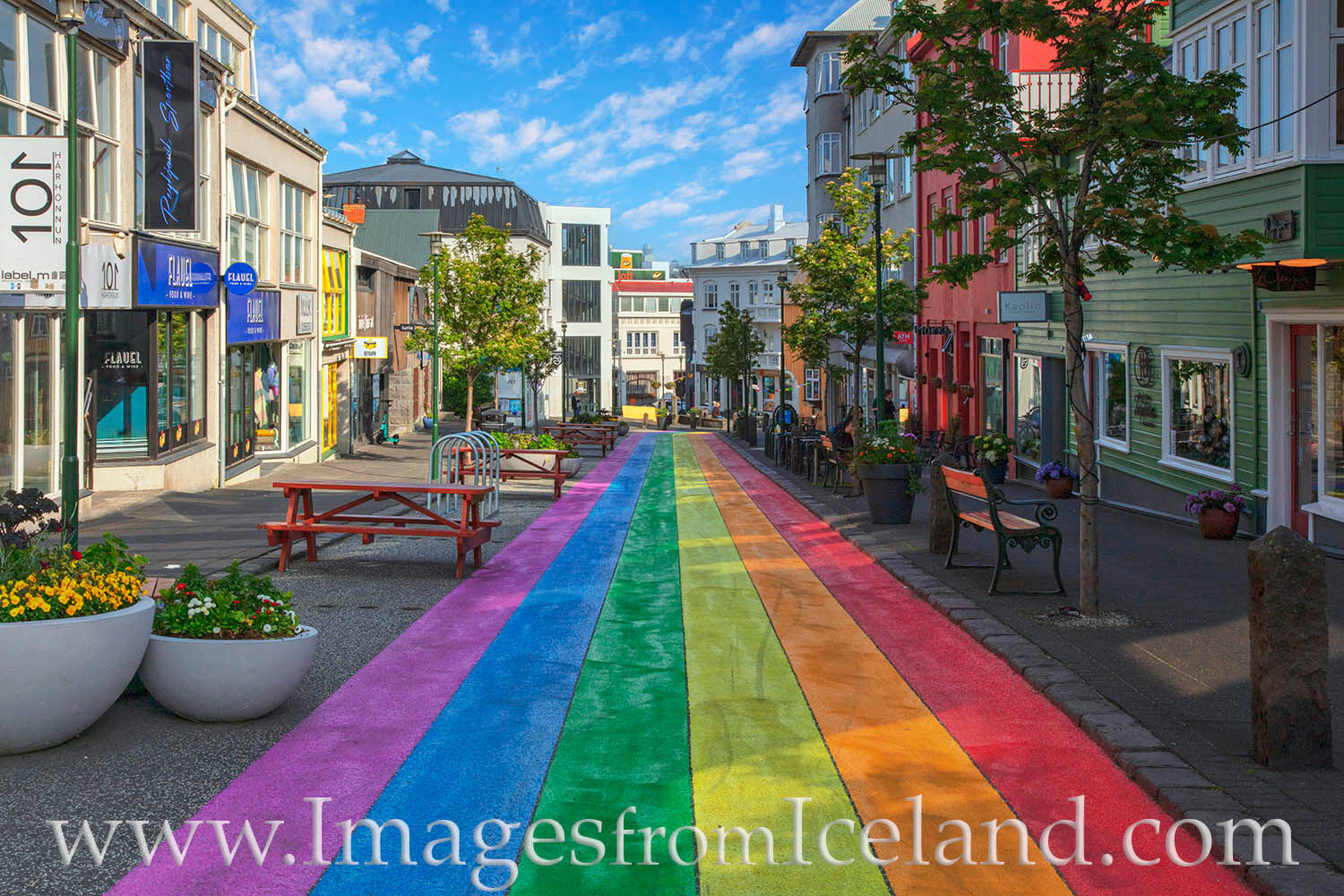 Skólavörðustígur in Reykjavik 1 Skólavörðustígur, the "Rainbow Street" in Reykjavik, adds color to the beautiful capital city of Iceland.