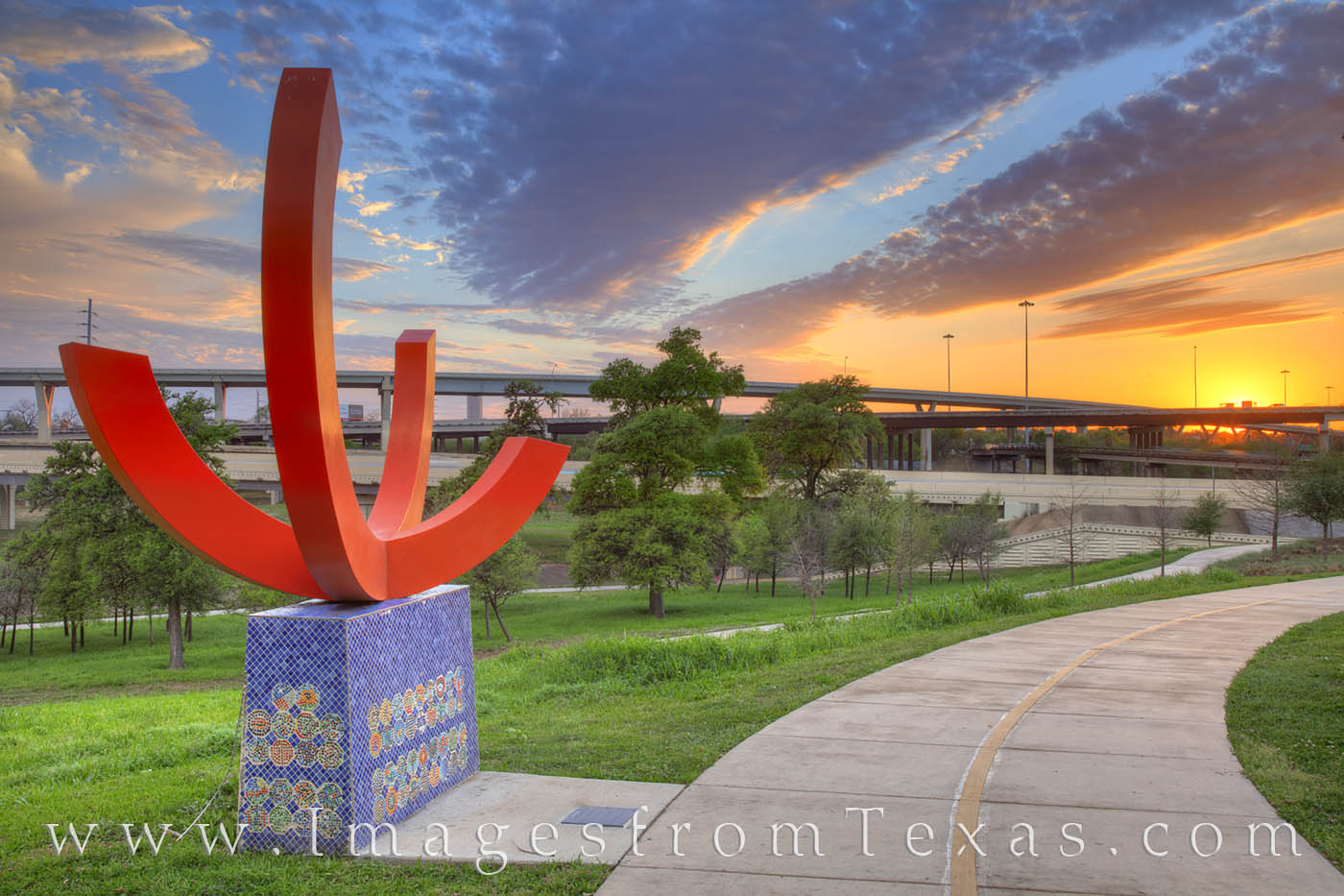 Snapshot - Art in Houston 1 Located in Hogg Park, this sculpture called “Snapshot” allows visitors to take selfies with downtown Houston in the background...