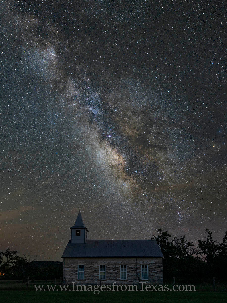 St John Lutheran Church in Crabapple 1 This little church on the way to Enchanted Rock sits quietly as the Milky Way rolls across the nighttime summer sky. Taken on...