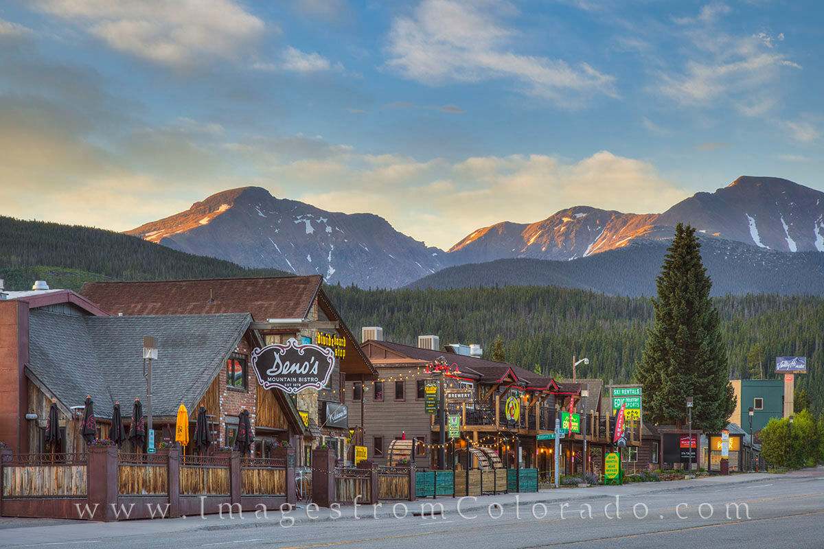 Winter Park Morning 1 On a quiet summer morning before the tourists awaken, Winter Park, Colorado, begins to warm up in the earlly morning light.This...