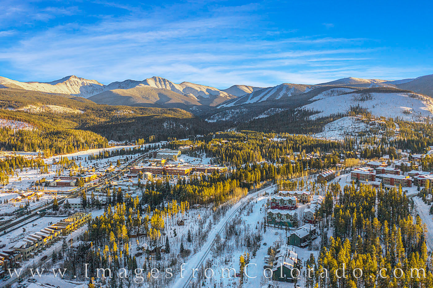Winter Park and Surrounding Peaks 1229-1 Looking across the Winter Park Valley in this aerial view, many of the more iconic sights are visible. From the town of Winter...